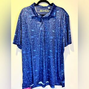 Robert Graham Blue  2XL Polo BBQ Golf Shirt‎ Mens Classic Fit Short Sleeve New